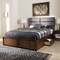 Baxton Studio Macey Grey Upholstered Walnut Finished King Size Storage Platform Bed 146-8196 - alternate 5